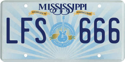 MS license plate LFS666
