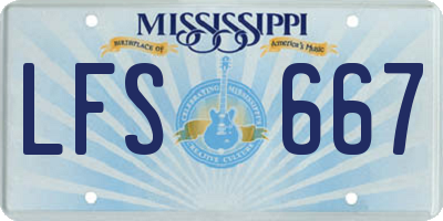 MS license plate LFS667