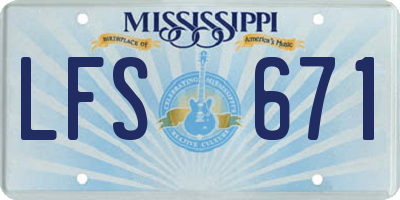 MS license plate LFS671