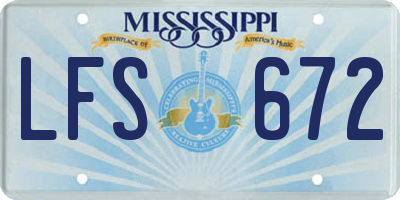 MS license plate LFS672