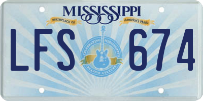 MS license plate LFS674