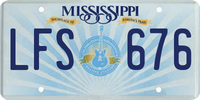 MS license plate LFS676