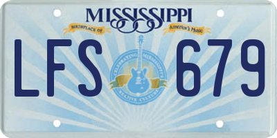 MS license plate LFS679