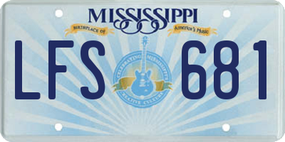 MS license plate LFS681