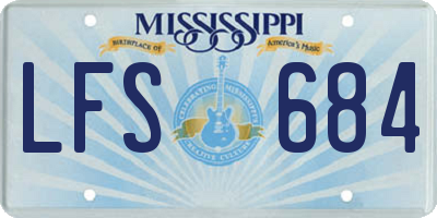 MS license plate LFS684
