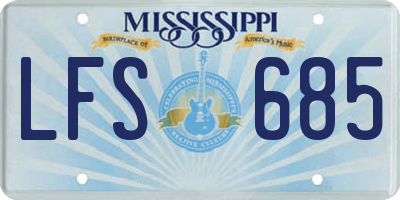 MS license plate LFS685