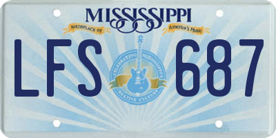 MS license plate LFS687