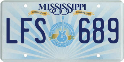 MS license plate LFS689