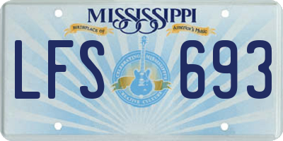 MS license plate LFS693