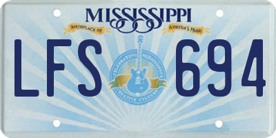 MS license plate LFS694