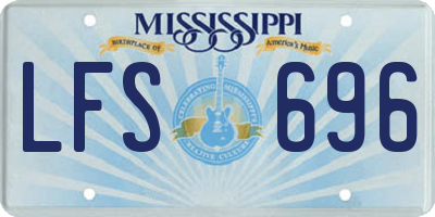 MS license plate LFS696