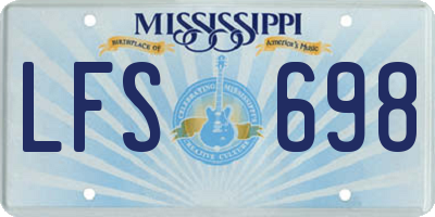 MS license plate LFS698