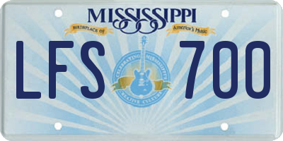 MS license plate LFS700