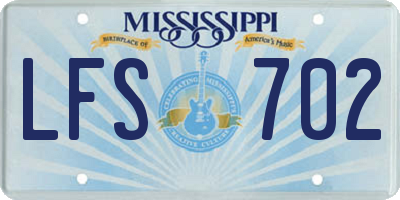 MS license plate LFS702