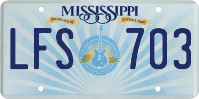 MS license plate LFS703