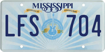 MS license plate LFS704