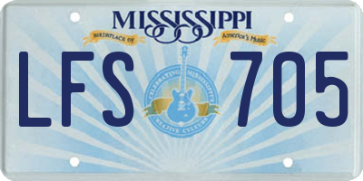 MS license plate LFS705