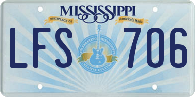 MS license plate LFS706