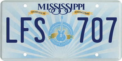 MS license plate LFS707