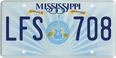 MS license plate LFS708