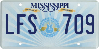 MS license plate LFS709