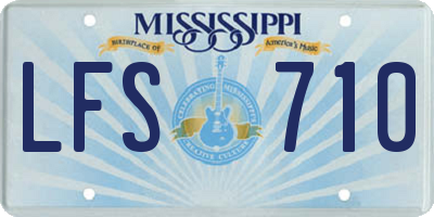 MS license plate LFS710