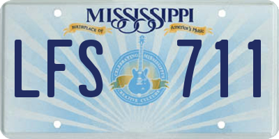 MS license plate LFS711