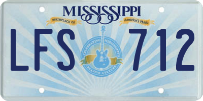 MS license plate LFS712