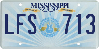 MS license plate LFS713