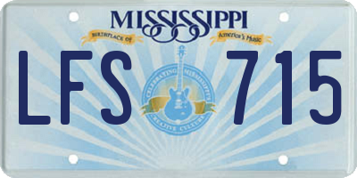 MS license plate LFS715
