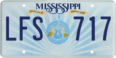 MS license plate LFS717