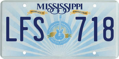 MS license plate LFS718