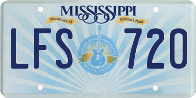 MS license plate LFS720
