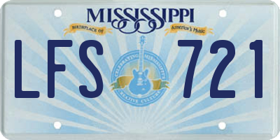 MS license plate LFS721