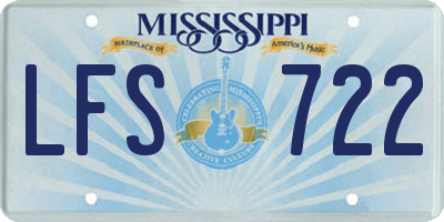 MS license plate LFS722