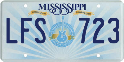 MS license plate LFS723