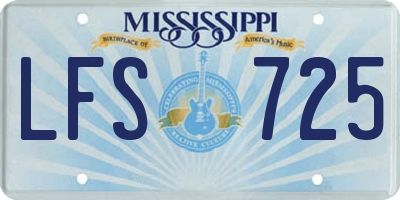 MS license plate LFS725