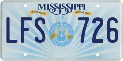MS license plate LFS726