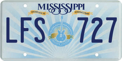 MS license plate LFS727