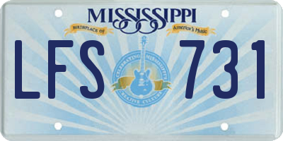 MS license plate LFS731