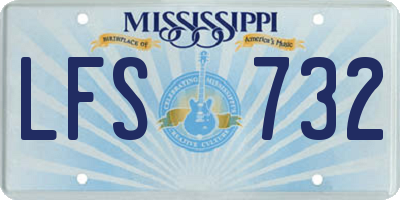 MS license plate LFS732