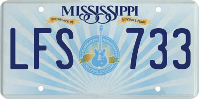 MS license plate LFS733