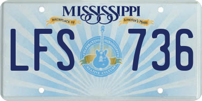 MS license plate LFS736