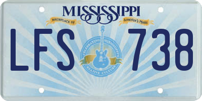 MS license plate LFS738