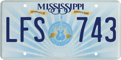 MS license plate LFS743