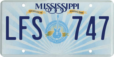 MS license plate LFS747