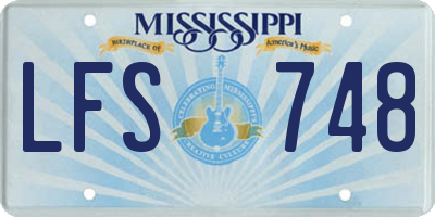 MS license plate LFS748