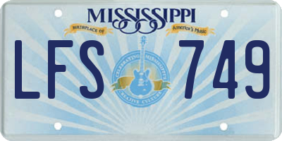 MS license plate LFS749