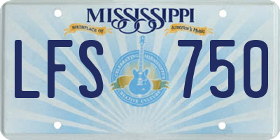 MS license plate LFS750