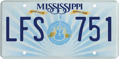 MS license plate LFS751